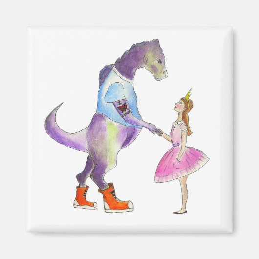 Sarah & De Dinosaurusmagneet Magneet (Voorkant)