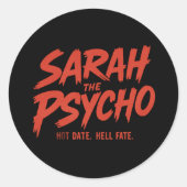 Sarah de Psycho Sticker (Voorkant)