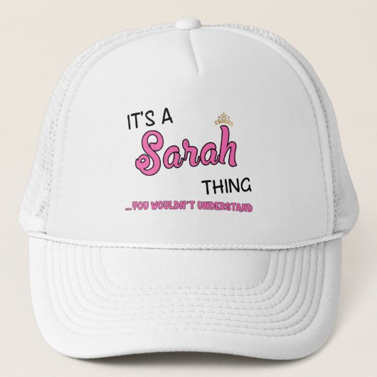 Sarah ding dat je niet zou begrijpen trucker pet (Voorkant)