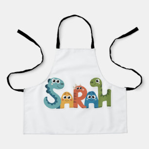 Sarah Dinosaur Naam Schattigee Dino Letters Design Schort