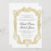 Sarah - Faire-part de mariage formel Or antique (Devant / Derrière)