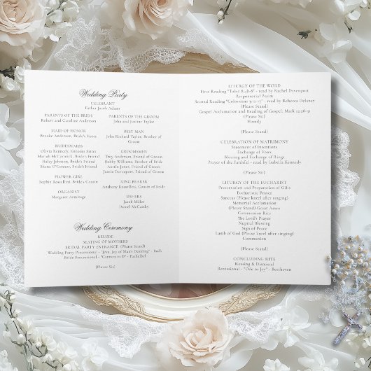 Sarah Full Mass Folded Catholic Wedding Programme