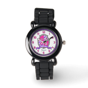 Sarah meiden noemen de letter S unicorn roze Horloge