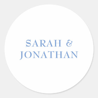 SARAH Modern Blauw Minimal Wedding Envelope Sticke Ronde Sticker