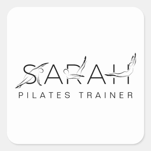 SARAH Naam Pilatus Instructor Vierkante Sticker (Voorkant)