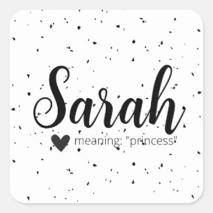 Sarah Name Betekenis Labels Minimale Neutral Black