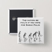 Sarah Palin- Creationist Vierkante Button 5,1 Cm (Voorkant /achterkant)