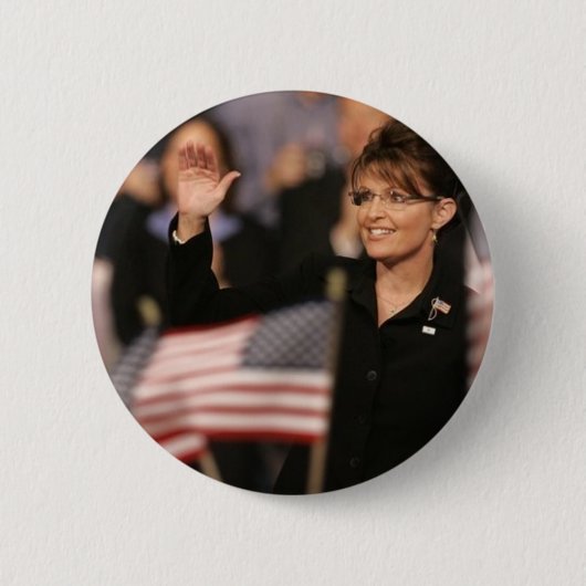 Sarah Palin Flag Pin Ronde Button 5,7 Cm (Voorkant)