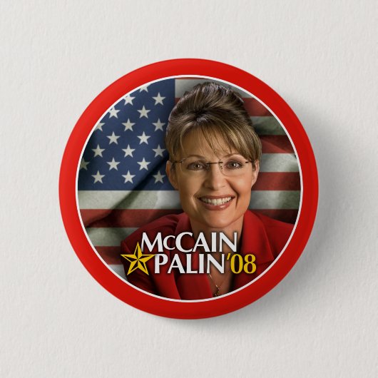 Sarah Palin Foto Button (Voorkant)