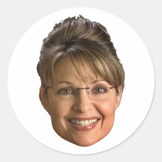 Sarah Palin Head Ronde Sticker (Voorkant)