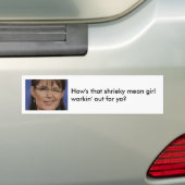 Sarah Palin: Hoe is dat griezelige meisje.. Bumpersticker (Op auto)