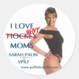 Sarah Palin - I Love Hot(ckey) Moms Sticker