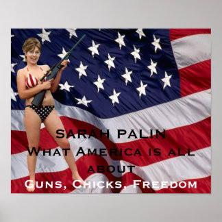 Sarah Palin Pistolen, Chicks, Freedom Poster