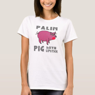 Sarah Palin Varken met Lippenstift Anti McCain T-s T-shirt