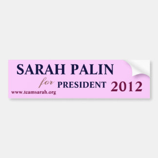 SARAH PALIN VOOR PRESIDENT 2012 BUMPERSTICKER