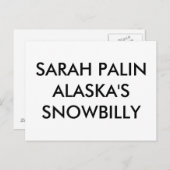 SARAH PALINALASKA'S SNOWBILLY BRIEFKAART (Voorkant / Achterkant)