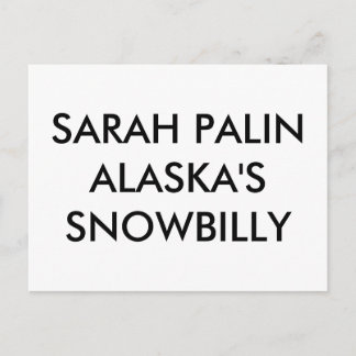 SARAH PALINALASKA'S SNOWBILLY BRIEFKAART