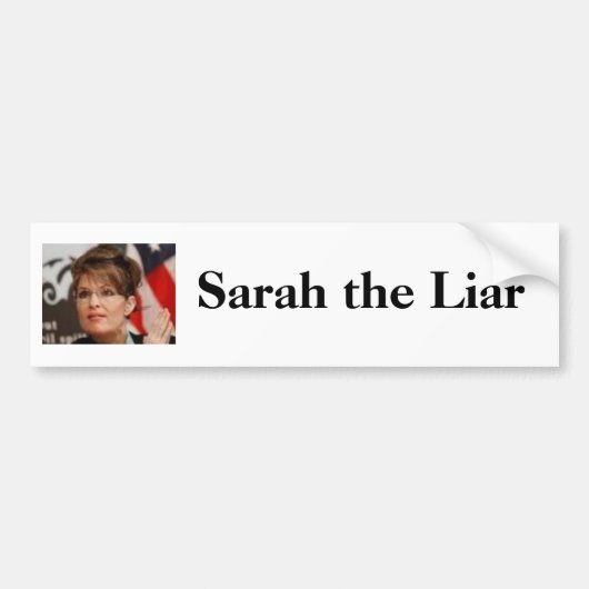 Sarah the Liar Bumpersticker (Voorkant)