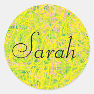 Sarah van Orphan Black abstracte graffiti stijl Ronde Sticker
