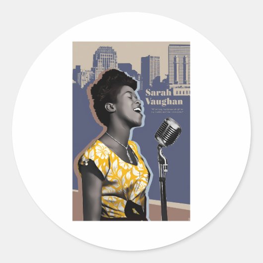 Sarah Vaughan Ronde Sticker (Voorkant)