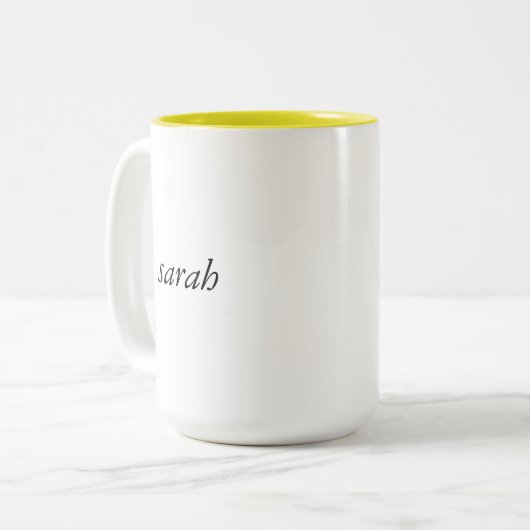 Sarah Yellow 15 oz Two-Tone Mok (Voorkant links)