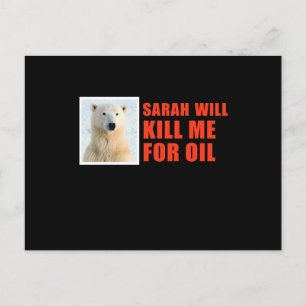 Sarah zal me vermoorden voor olie briefkaart