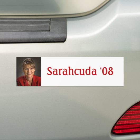 Sarahcuda '08 bumpersticker (Op auto)
