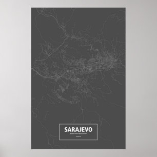 Sarajevo, Bosnië en Herzegovina (zwart wit) Poster