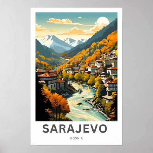 Sarajevo Bosnië Reizen Print (Voorkant)