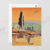 Sarajevo, stad in het centrum van de stad, Bosnië, Briefkaart (Voorkant / Achterkant)