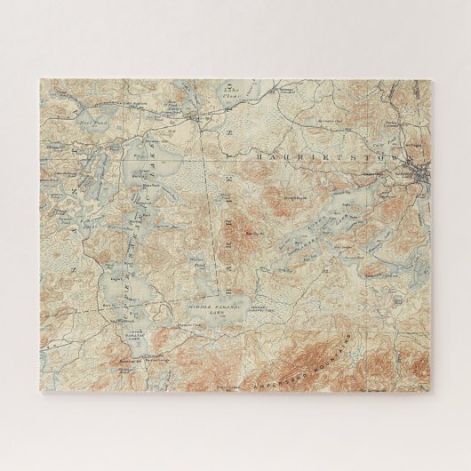 Saranac Lake Chain (Lager, Midden- en Bovenmeren) Legpuzzel (Horizontaal)