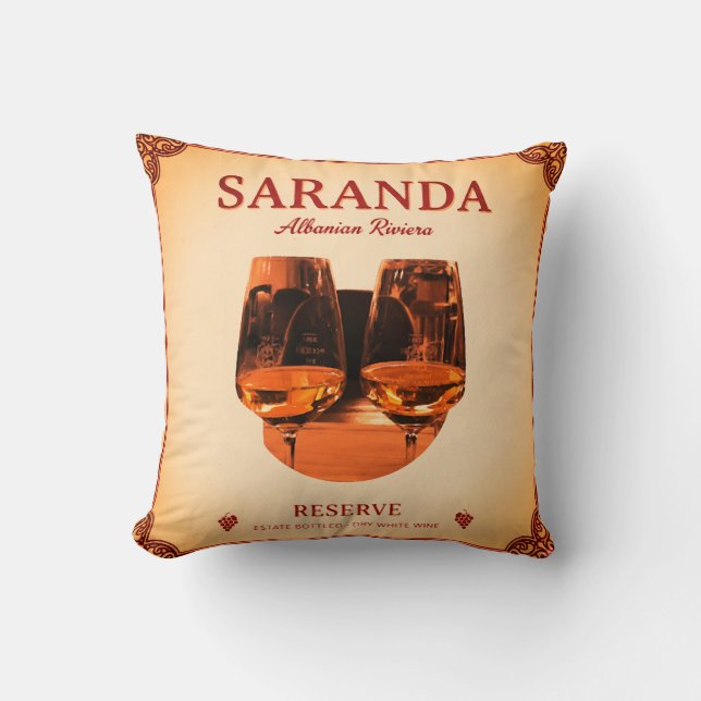 Saranda, Albania Throw Pillow Kussen (Voorkant)