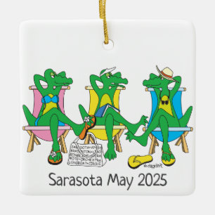 Sarasota Beach Gators Ornement en céramique