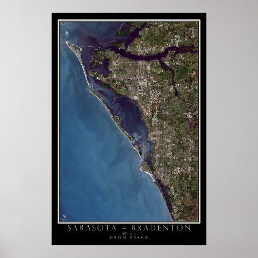 Sarasota - Bradenton Florida Satellite Poster Map (Voorkant)