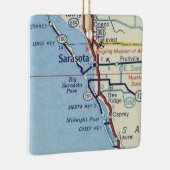 Sarasota FL Classic Map Keramisch Ornament (Rechts)