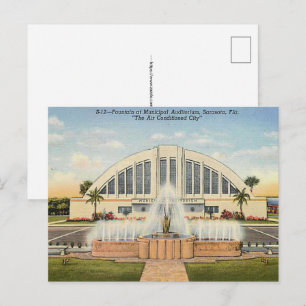 Sarasota FL Municipal Auditorium Briefkaart