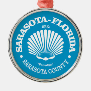 Sarasota Fl (zeeschelp) Metalen Ornament