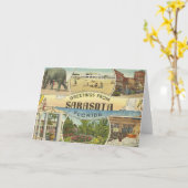 Sarasota Florida Carte de voeux pliée Vintage (Fleur jaune)