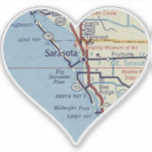 Sarasota Florida Classic kaart Sticker (Voorkant)