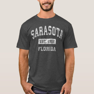 Sarasota Florida FL Vintage Gevestigde Sport Des T-shirt
