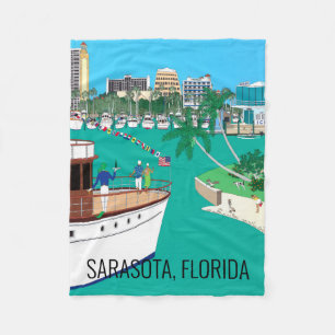 Sarasota Florida Fleece Deken