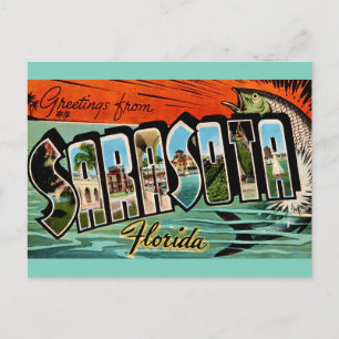 Sarasota Florida Retro Ansichtkaart Briefkaart