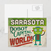 Sarasota Florida Robot - Funny Briefkaart (Voorkant / Achterkant)