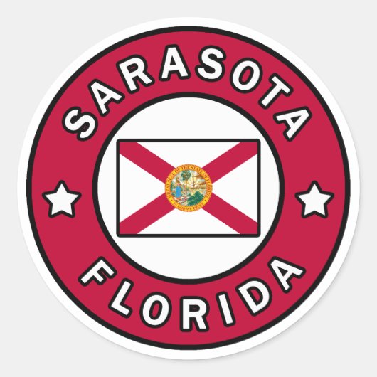 Sarasota Florida Ronde Sticker (Voorkant)