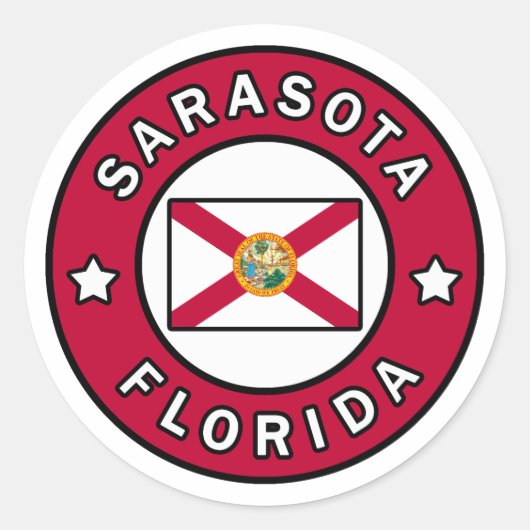 Sarasota Florida Ronde Sticker (Voorkant)