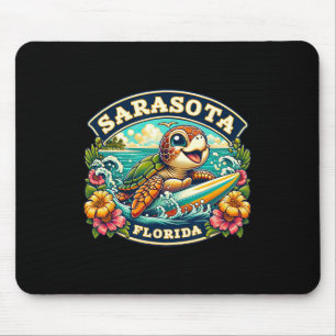 Sarasota Florida Schattige Zeeschildpad Surft Muismat