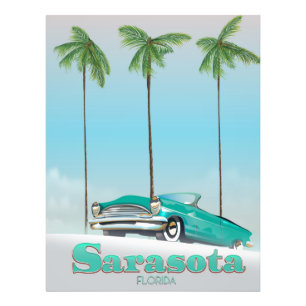 Sarasota Florida Vintage stijl reisposter Foto Afdruk
