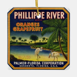 Sarasota Phillippe Citrus Label Keramisch Ornament