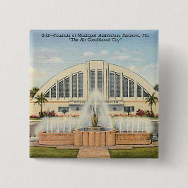 Sarasota's Municipal Auditorium Vierkante Button 5,1 Cm