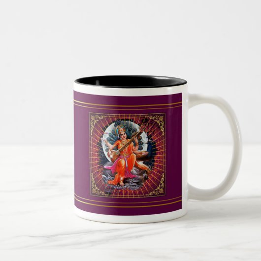 Sarasvati - Mok, beker Tweekleurige Koffiemok (Rechts)